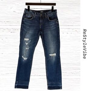 SILVER JEANS CO Women’s Size 28/L27 Denim Sam Fit Style Boyfriend Stretch